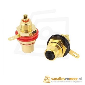 Tulp Chassis RCA Female Sockets Connectors set van 2 