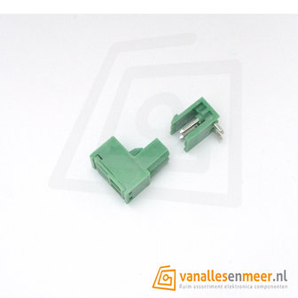 Schroef terminal 2pin 2-delig haaks KF2EDG 5.08