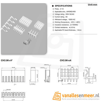 CH 3.96mm-4p Connector set recht