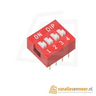 Dip switch 4-voudig 