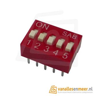 Dip switch 5-voudig 