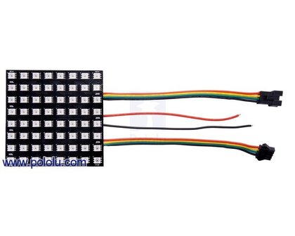 Addressable RGB 8x8-LED Flexible Panel, 5V, 10mm Grid  Pololu 2532