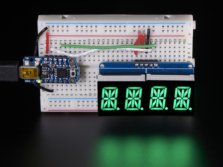 Quad Alphanumeric Display - Pure Green 0.54&quot; Digits w/ Backpack Adafruit 2160