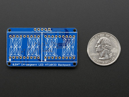 Quad Alphanumeric Display - Pure Green 0.54&quot; Digits w/ Backpack Adafruit 2160