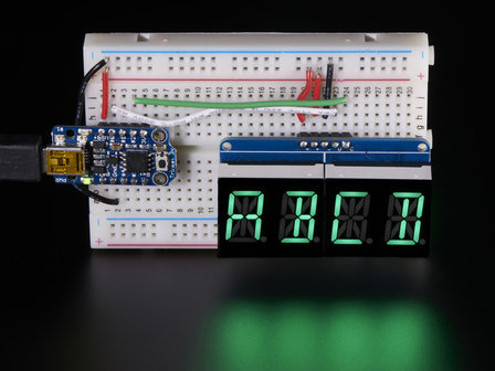 Quad Alphanumeric Display - Pure Green 0.54&quot; Digits w/ Backpack Adafruit 2160