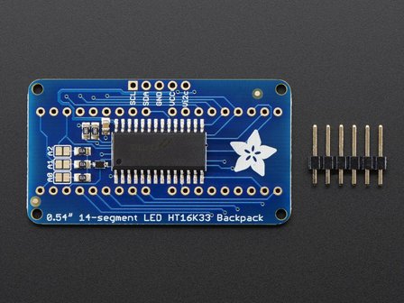 Quad Alphanumeric Display - Blue 0.54&quot; Digits w/ I2C Backpack Adafruit 1912