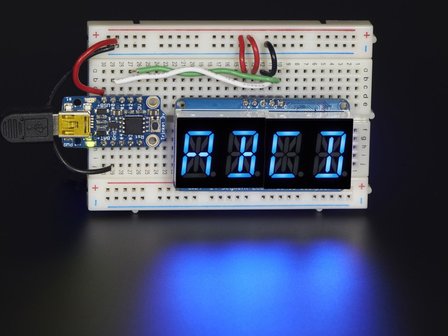 Quad Alphanumeric Display - Blue 0.54&quot; Digits w/ I2C Backpack Adafruit 1912