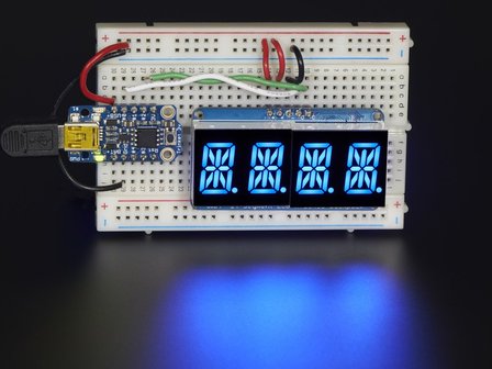 Quad Alphanumeric Display - Blue 0.54&quot; Digits w/ I2C Backpack Adafruit 1912