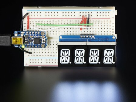 Quad Alphanumeric Display - White 0.54&quot; Digits w/ I2C Backpack Adafruit 2157