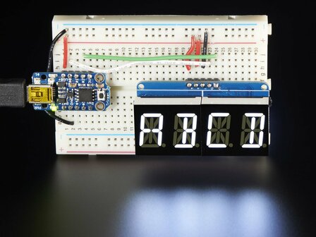 Quad Alphanumeric Display - White 0.54&quot; Digits w/ I2C Backpack Adafruit 2157