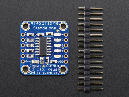 Standalone 5-Pad Capacitive Touch Sensor Breakout - AT42QT1070 Adafruit 1362