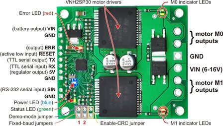 Qik 2s12v10 Dual Serial Motor Controller  Pololu 1112