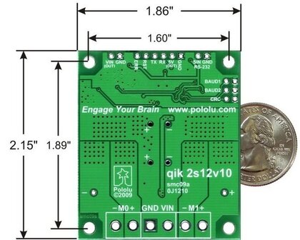 Qik 2s12v10 Dual Serial Motor Controller  Pololu 1112