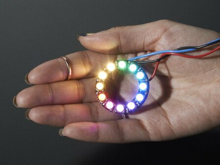 NeoPixel Ring - 12 x 5050 RGBW LEDs w/ Integrated Drivers - Warm White - ~3000K Adafruit 2851