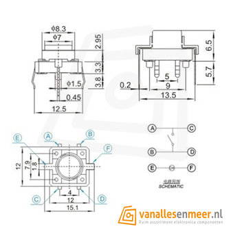 12mm drukknop verlicht Groen