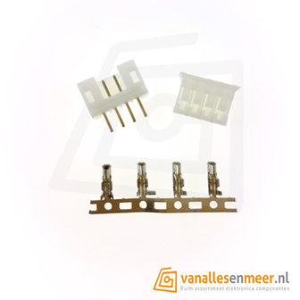 JST PH-2.0  4 pin  connector set recht