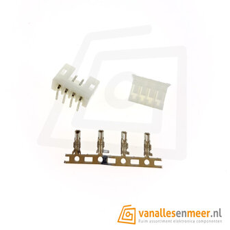 JST PH-2.0  4 pin  connector set haaks