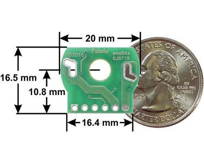 Magnetic Encoder Pair Kit for 20D mm Metal Gearmotors, 20 CPR, 2.7-18V Pololu 3499