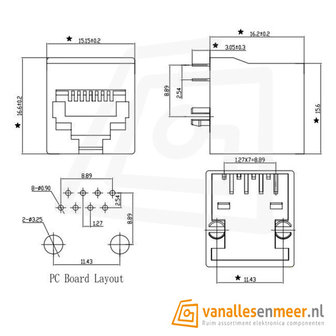 RJ45 8-Pin Socket 