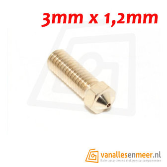   E3D Volcano nozzle messing 3 mm x 1,2 mm