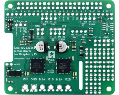 Dual MC33926 Motor Driver for Raspberry Pi (Partial Kit) Pololu 2755