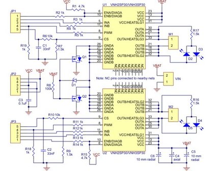 Dual VNH3SP30 Motor Driver Carrier MD03A Pololu 707