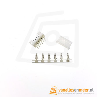 JST PH-2.0  6 pin  connector set haaks