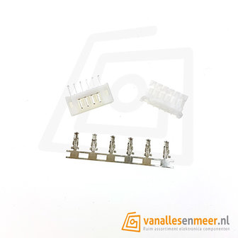 JST PH-2.0  6 pin  connector set recht