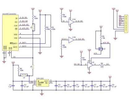 Breakout microSD Card with 3.3V Regulator and Level Shifters Pololu 2587