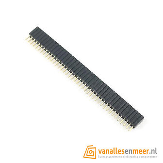 Headerpins female socket 1x40 pitch 1.27mm 