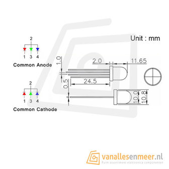 10mm LED  RGB Clear common cathode