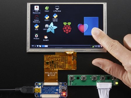 HDMI 4 Pi: 5&quot; Display w/Touch and Mini Driver - 800x480 HDMI  Adafruit 2109