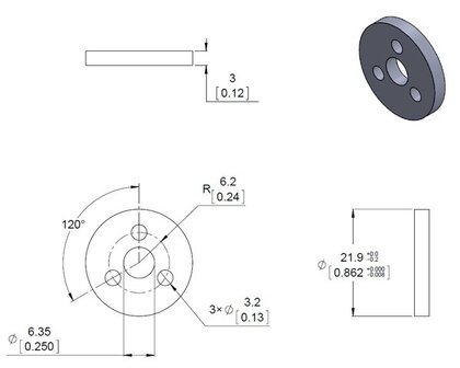 Aluminum Scooter Wheel Adapter for 5mm Shaft  Pololu 2673