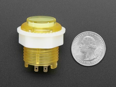 Mini LED Arcade Button - 24mm Translucent Yellow Adafruit 3431