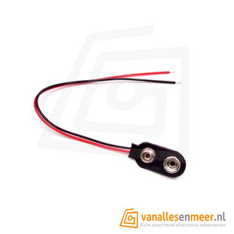  9V batterijclip met kabel 10cm