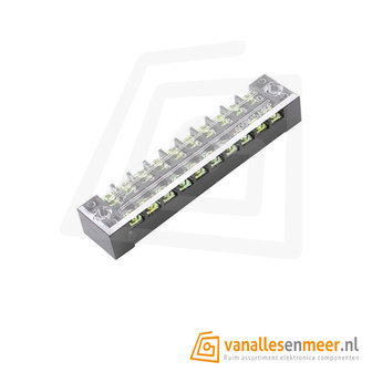 Kroonsteen 10p met beschermkap 15A Schroefterminal 