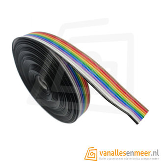 Bandkabel flat cable 10-polig Rainbow 1.27mm 1m Ribbon
