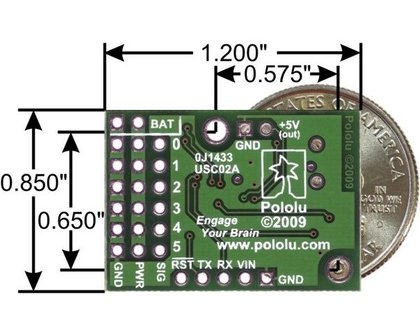 Micro Maestro 6-Channel USB Servo Controller (Assembled) Pololu 1350