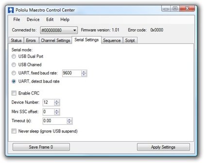 Mini Maestro 24-Channel USB Servo Controller (Partial Kit) Pololu 1357