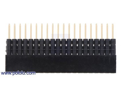 Stackable 0.100&Prime; Female Header with Extra 0.3&Prime; Spacer: 2x20-Pin, Straight Pololu 2749