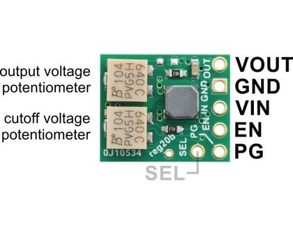 2.5-9V Fine-Adjust Step-Up/Down Voltage Regulator w/ Adjustable Low-Voltage Cutoff S9V11MACMA Pololu 2868