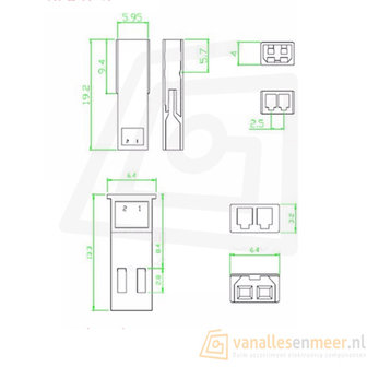 JST-2P Jst Stekker 2pin set