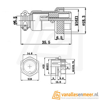 GX16-4 CONNECTOR, 4 PINS 