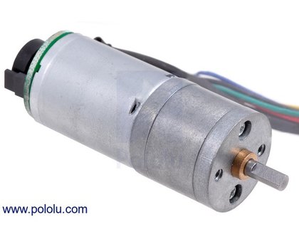 4.4:1 Metal Gearmotor 25Dx48L mm HP 6V with 48 CPR Encoder Pololu 2270