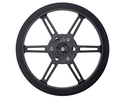 Multi-Hub Wheel for 3mm  4mm Shafts - 80&times;10mm, Black, 2-pack  Pololu 3690