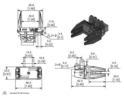 Micro Gripper Kit with Position Feedback Servo Pololu 3551