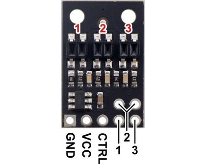 QTR-HD-03RC Reflectiesensor Array: 3-kanaals, 4 mm pitch, RC-uitgang  Pololu 4103