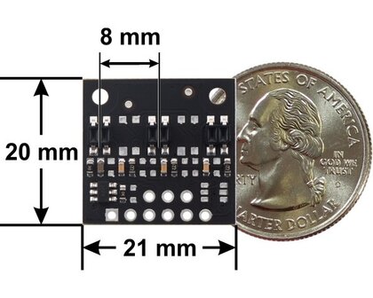 QTR-MD-03RC Reflectiesensor Array: 3-kanaals, 8 mm pitch, RC-uitgang Pololu 4143