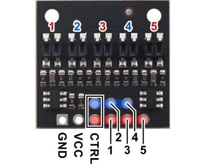 QTR-HD-05A Reflectiesensor-array: 5-kanaals, 4 mm pitch, analoge output Pololu 4205