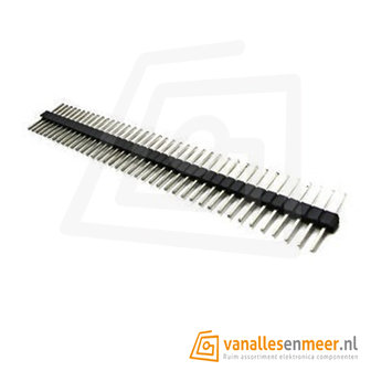 Header male 1x40  gelijke lengte pins, pitch 2,54